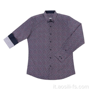 Camicia in cotone stampato da uomo di buona qualità